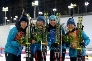 Олимпийские Чемпионки в эстафете, биатлон
